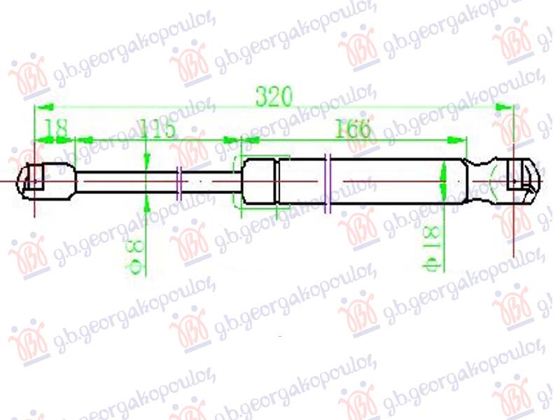 AMORTIZER GEPEK VRATA (319L-355N) FORD MUSTANG (2018-) (OEM: 1935830 ...