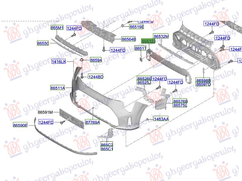 LAJSNA CENTRALNA RESETKE DONJA KIA PICANTO 2024- (JA) (OEM: 86532 ...