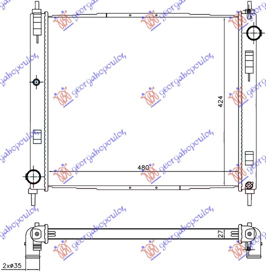 HLADNJAK MOTORA 1.5 DCi (47.8x44.4x27) (KOYO) NISSAN CUBE (2009-2018 ...