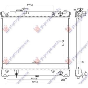 HLADNJAK MOTORA 1.6 8V/16V (+/-AC) (37.5x49) (NISSENS) SUZUKI VITARA 2D (1989-1998) (OEM: 17700-85C01, 1770060A00, 1770060A01)