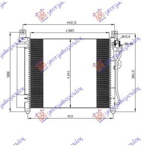 HLADNJAK KLIME BENZIN-DIZEL (39.6x34) KIA PICANTO (2008-2011) (OEM: 97606-07550, 9760607550)