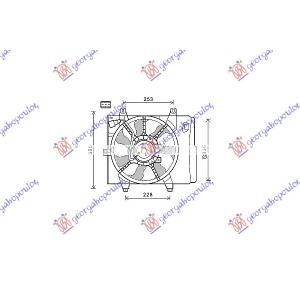 VENTILATOR KOMPLET BEN-DIZ BEZ POSUDE KIA PICANTO (2008-2011) (OEM: 25380-07550, 2538007550)