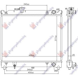 HLADNJAK MOTORA 1.6 8V/16V (+/-AC) (37.5x49) (NISSENS) SUZUKI VITARA 4D (1992-2005) (OEM: 17700-85C01, 1770060A00, 1770060A01)
