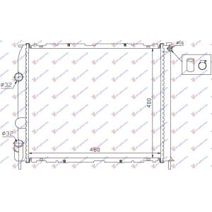 HLADNJAK BENZIN +AC (48x40x2.8) (M) RENAULT CLIO (1998-2001) (OEM: 7700430143, 7700430648)