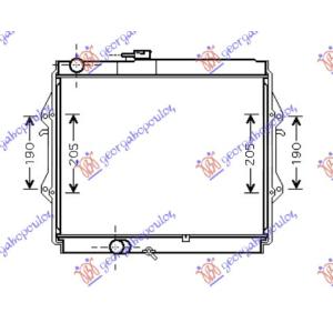 HLADNJAK MOTORA 2.4cc D(45x52.5x3.5) TOYOTA HI-LUX (LN 145) 2WD (1998-2001) (OEM: 16400-5B600, 164005B590, 164005B600)