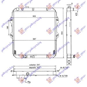 HLADNJAK MOTORA 2.4cc T.DIZ.4WD (55x52.5x3.7) TOYOTA HI-LUX (LN 150/170) 4WD (1998-2001) (OEM: 16400-5B620, 164005B620)