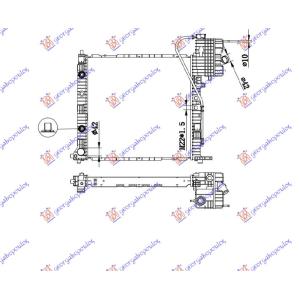 HLADNJAK BENZIN/DIZEL MAN/AUTO +A/C(57x56) MERCEDES VITO (W638) (1996-2004) (OEM: 6385012201, A6385012201)