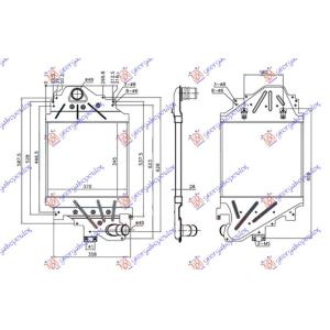 HLADNJAK INTERCULERA 1.5 DCi DIZEL (345x370x28) RENAULT CAMPUS (2004-) / RENAULT CLIO (2001-2006) / RENAULT THALIA (2001-) (OEM: 7700436091, 8200252209, 8200685747)