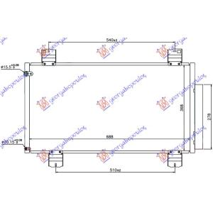 HLADNJAK KLIME 2.2 CDTi (68.5x37x1.6) HONDA ACCORD (2008-2015) (OEM: 80100-TL0-G01, 80100TL0G01)
