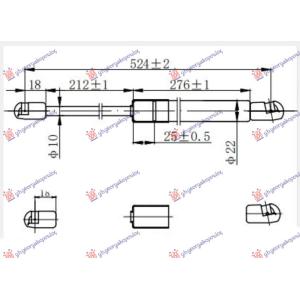 AMORTIZER GEPEK VRATA KARAVAN (522L-540N) HONDA ACCORD (2008-) (OEM: 74820TL4G01)