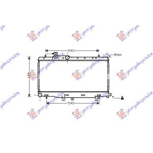 HLADNJAK KLIME 03-05 1.6-2.0-2.0T(69x32.5x1. SUBARU IMPREZA (2001-2008) (OEM: 45111FE100, 45111FE101, 45119FE000)