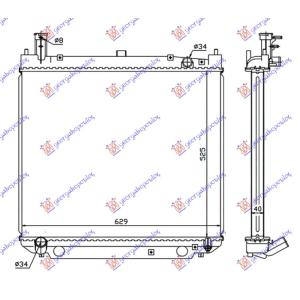 HLADNJAK MOTORA 2.4 TD(52.5x62.5x48) TOYOTA HI-ACE (1997-2006) (OEM: 16400-5B330, 164005B330, 164005B331)