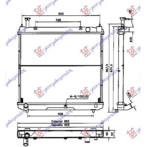 HLADNJAK MOTORA 2.4 DIZEL(52.5x62.5x26)95-01 TOYOTA HI-ACE (1997-2006) (OEM: 16400-5B320, 164005B320)