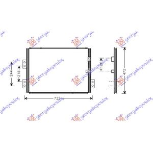 HLADNJAK KLIME (65.5X44.8X16) TOYOTA HI-ACE (1997-2006) (OEM: 88460-26330, 8846026330)