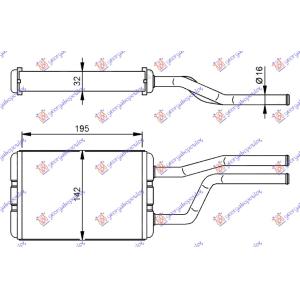 GREJAC KABINE (BR) (195x145x32) TOYOTA HI-ACE (1997-2006) (OEM: 8710726010)