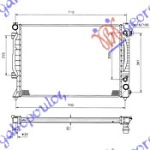 HLADNJAK MOTORA 2.5 TDi(63x45x30)AUTOMATIK AUDI A6 (1997-2004) (OEM: 4B0121.251 A, 4B0121251A)