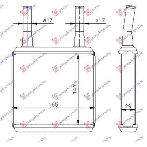 GREJAC KABINE (BR) (140x165x26) HYUNDAI ATOS (1997-2000) (OEM: 9712302000)