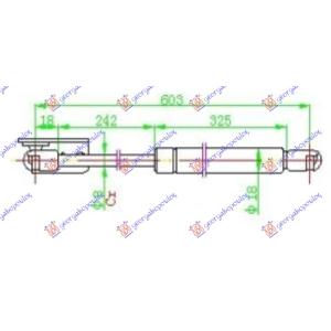 AMORTIZER GEPEK VRATA (603L-400N) Desna str. HYUNDAI ATOS (1997-2000) (OEM: 81780-02041, 8178002041)