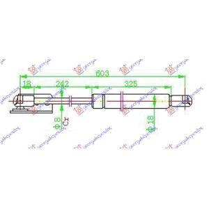 AMORTIZER GEPEK VRATA (603L-400N) Leva str. HYUNDAI ATOS (1997-2000) (OEM: 81770-02011, 8177002011)