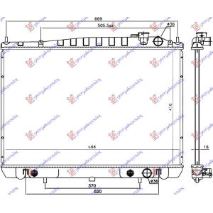 HLADNJAK MOTORA BENZIN 2.4i-16V AUTOMATIK (45x68.6x1.6) NISSAN P/U (D22) 2WD-4WD (1998-2001) (OEM: 21460-VJ200, 21460-VJ210, 21460-VJ600)