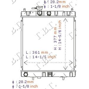 HLADNJAK 1.0-1.3-1.4CC 16V +/- A/C(38x36.8) NISSAN MICRA (K11) (1998-2000) (OEM: 2141098B00)