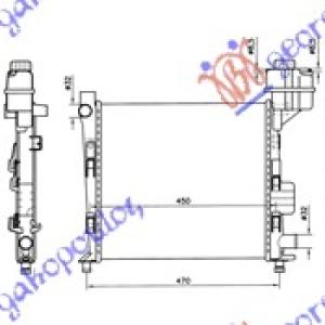 HLADNJAK MOTORA BENZIN -AC (40x37.5) SA POSUDOM MERCEDES A CLASS (W168) (1998-2004) (OEM: 1685000002, A1685000002)