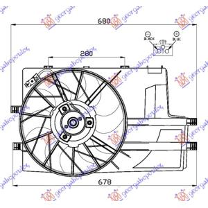 VENTILATOR BENZIN-DIZEL (HLADNJAK SA POSUDOM) MERCEDES A CLASS (W168) (1998-2004) (OEM: 1685000293, A1685000293)