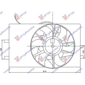 VENTILATOR BENZIN-DIZEL (HLADNJAK BEZ POSUDE) MERCEDES A CLASS (W168) (1998-2004) (OEM: 1685000593, A1685000593)