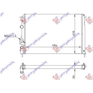 HLADNJAK MOTORA 1.4-1.6-1.8-2.2M/A +A/C(58.5x41 RENAULT MEGANE SDN (1999-2002) (OEM: 7700425842)