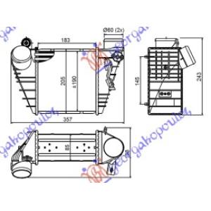 HLADNJAK INTERCOOLER BENZIN-DIZEL (18.3x19.5x8.5)18mm SKODA OCTAVIA 4 (1997-2010) (OEM: 1J0145803G)