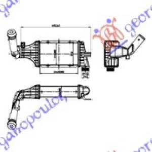 HLADNJAK INTERCOOLER 2.0-2.2DTi (22.0x12.7x6.6) OPEL ZAFIRA (1999-2005) (OEM: 1302114)