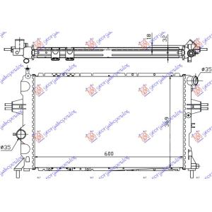 HLADNJAK MOTORA 2.0-2.2 BENZIN -2.0-2.2TD DIZEL (600x370 OPEL ZAFIRA (1999-2005) (OEM: 1300208, 9192578)