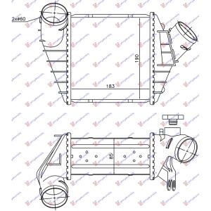 HLADNJAK INTERCOOLER 1.8T BENZIN/1.9 TDI -02 VW NEW BEETLE (1998-2011) (OEM: 1C0145803A, 1C0145805C)