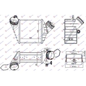 HLADNJAK INTERCOOLER 1.9 TDI 02- (183x190x85) VW NEW BEETLE (1998-2011) (OEM: 1C0145803B, 1C0145803D, 1C0145803G)