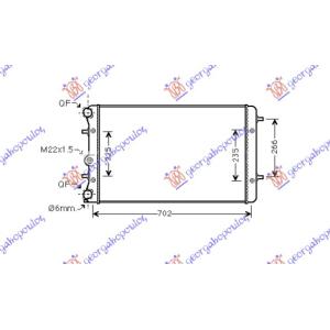 HLADNJAK MOTORA 1.4-1.6i16V-1.9TDI+/-A/C(65x37. VW NEW BEETLE (1998-2011) (OEM: 1C0121253A, 1C0121253C, 1C0121253D)