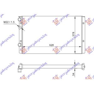 HLADNJAK MOTORA ZA SVE MODELE (MAN) (+AC) (63x38) VW LUPO (1998-2005) (OEM: 10121253, 1?0121253??, 1H0121253BJ)