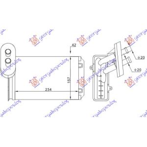 GREJAC KABINE+/-AC (234x157x42) VW LUPO (1998-2005) (OEM: 191819031B, 1H1819031A, 1H1819031B)