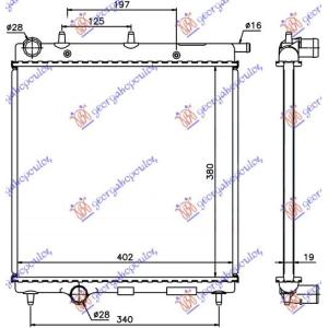 HLADNJAK MOTORA 1.4cc8V16V/-+A/C HDI(38x40.2x19) CITROEN C2 (2008-2010) (OEM: 1330.E5, 1330E5, 133000000)