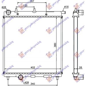 HLADNJAK MOTORA 1.4-1.6 DIZ (380x390) CITROEN C2 (2008-2010) (OEM: 1330.E6, 1330E6)