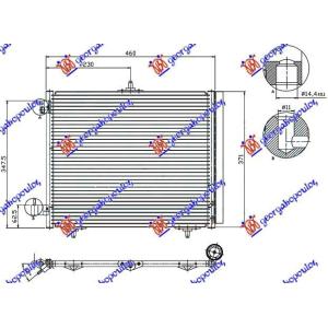HLADNJAK KLIME 2005- BENZIN/DIZEL (420x370) 3 NOSACA (NRF) CITROEN C2 2008-2010 (JM) (OEM: 3640050, 6455.AL, 6455.C2)