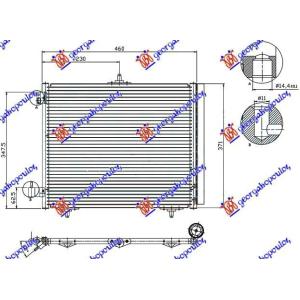 HLADNJAK KLIME BENZIN-DIZEL 05- (42x37) 3 NOSACA CITROEN C2 (2008-2010) (OEM: 3640050, 6455.AL, 6455.C2)