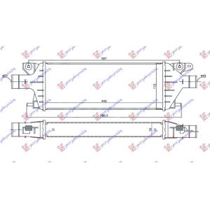 HLADNJAK INTERCOOLER 2.0 JTD(440x172x55) FIAT SEDICI (2007-) (OEM: 0071750567, 13620-79J80-000, 1362079J80000)