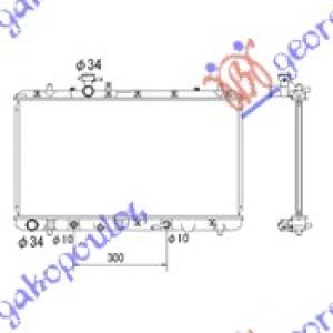 HLADNJAK MOTORA 1.5i/1.6i 16V VVTi (AUTO) (375x710) (NRF) FIAT SEDICI 2007- (189) (OEM: 17700-79J10, 1770079J10, 1770080JD0)