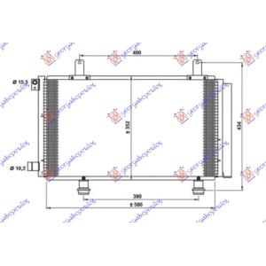 HLADNJAK KLIME BENZIN/DIZEL (590x340x16) (NRF) FIAT SEDICI 2007- (189) (OEM: 71743782, 71747380, 95310-79J00)
