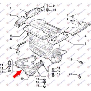 ZASTITA MOTORA BENZIN -03 ALFA ROMEO 166 (1998-2007) (OEM: 60656845)