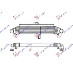 HLADNJAK INTERCOOLER 1.8i16VG-2.1CDi(62x12)KW100-15 MERCEDES C CLASS (W204) (2007-2011) (OEM: 2045000100, A2045000100)