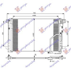 HLADNJAK KLIME BENZIN-DIZEL (61x42x1.6) MERCEDES C CLASS (W204) (2007-2011) (OEM: 2045000254, A2045000254)