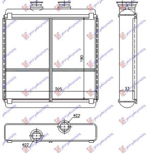 GREJAC KABINE (BR) (205x180x32) MERCEDES C CLASS (W204) (2007-2011) (OEM: 2048300061, A2048300061)