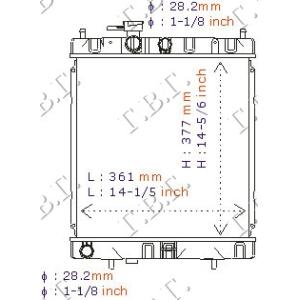 HLADNJAK 1.0-1.3-1.4CC 16V +/- A/C(38x36.8) NISSAN MICRA (K11) (2000-2002) (OEM: 2141098B00)