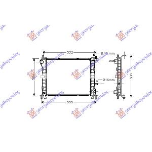 HLADNJAK MOTORA 1.4-1.6 BEZ KLIME (45x35.8) FORD FOCUS (1998-2004) (OEM: 1093713, 1671968)